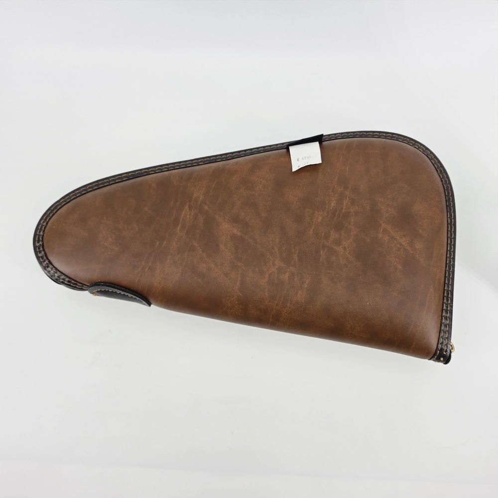 Vintage Black Sheep Pistol Rug Case Brown Faux Leather Orange Fur Lined Large